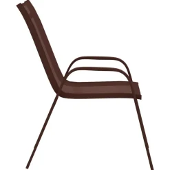 vidaXL Sillas de jardín apilables 2 unidades textilene marrón Marr&oacute;n Best