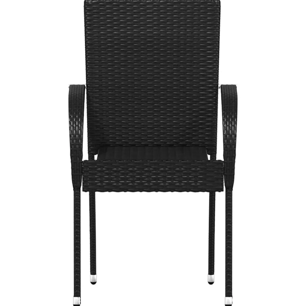 vidaXL Muebles De Jardín-Sillas de jardín apilables 2 unidades ratán sintético