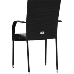 vidaXL Muebles De Jardín-Sillas de jardín apilables 2 unidades ratán sintético