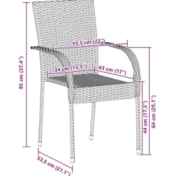 vidaXL Muebles De Jardín-Sillas de jardín apilables 2 unidades ratán sintético