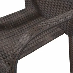 vidaXL Sillas de jardín apilables 2 unidades ratán sintético marrón Marrón Clearance