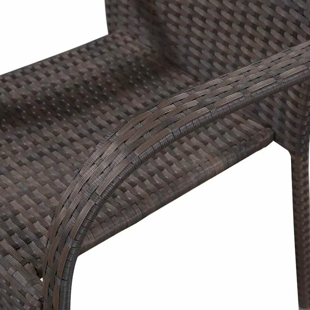 vidaXL Sillas de jardín apilables 2 unidades ratán sintético marrón Marrón Clearance