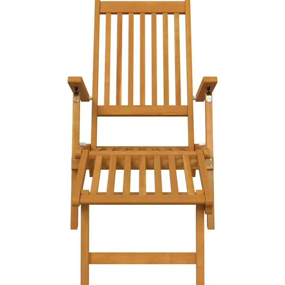 vidaXL Sillas de jardín con reposapiés 2 uds madera maciza de acacia Discount