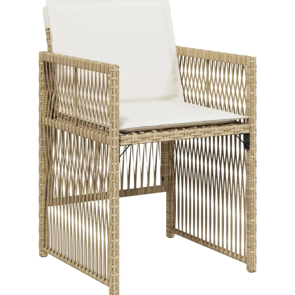 vidaXL Sillas de jardín con cojines 4 uds ratán sintético Beige Hot