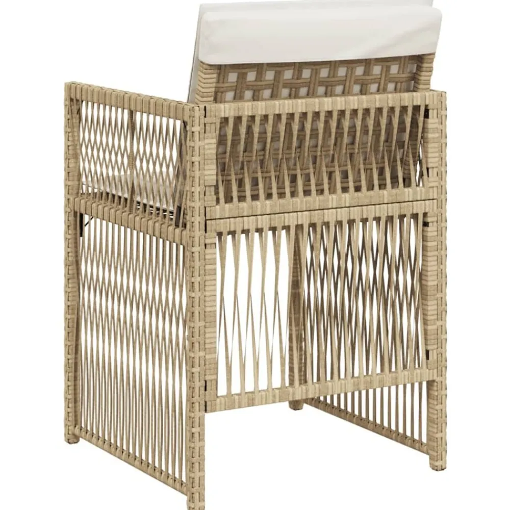 vidaXL Sillas de jardín con cojines 4 uds ratán sintético Beige Hot