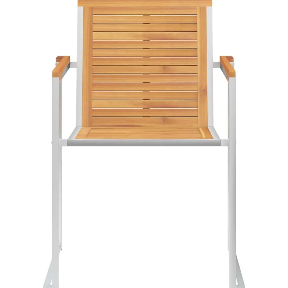vidaXL Muebles De Jardín-Sillas de jardín con cojines 2 uds madera maciza teca y acero