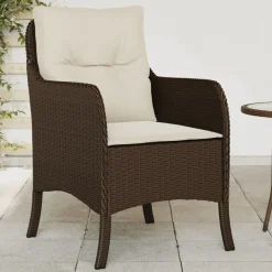 vidaXL Muebles De Jardín-Sillas de jardín con cojines 2 unidades ratán sintético marrón