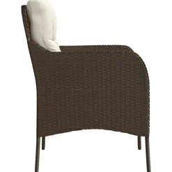 vidaXL Muebles De Jardín-Sillas de jardín con cojines 2 unidades ratán sintético marrón