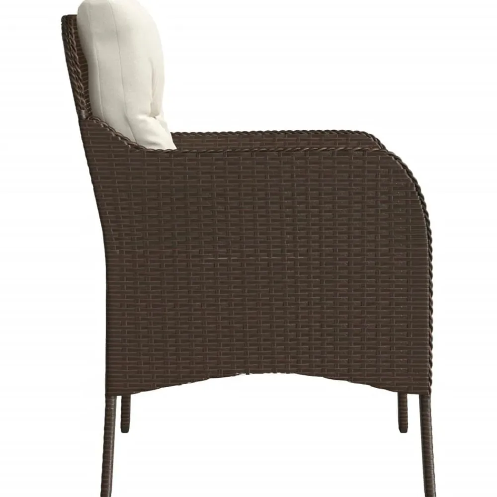 vidaXL Muebles De Jardín-Sillas de jardín con cojines 2 unidades ratán sintético marrón