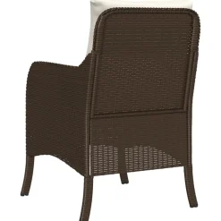 vidaXL Muebles De Jardín-Sillas de jardín con cojines 2 unidades ratán sintético marrón