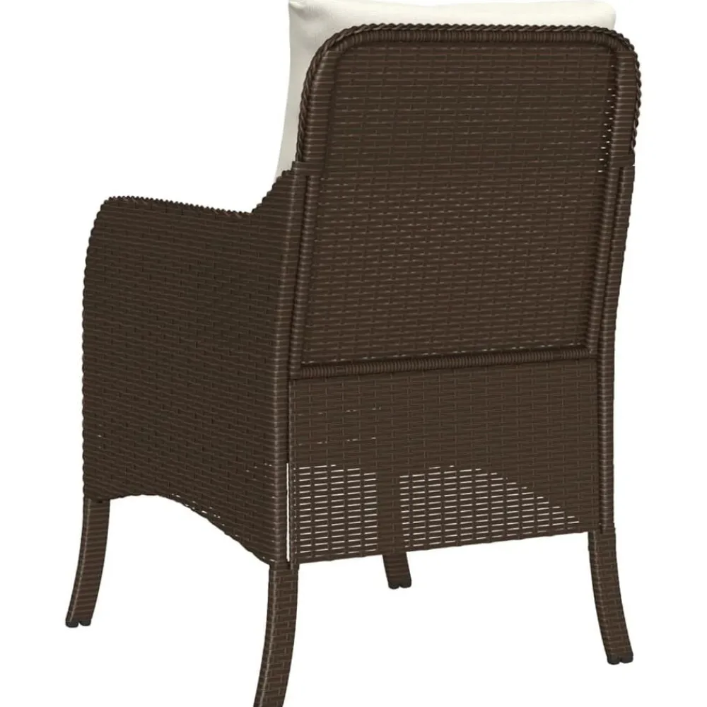 vidaXL Muebles De Jardín-Sillas de jardín con cojines 2 unidades ratán sintético marrón