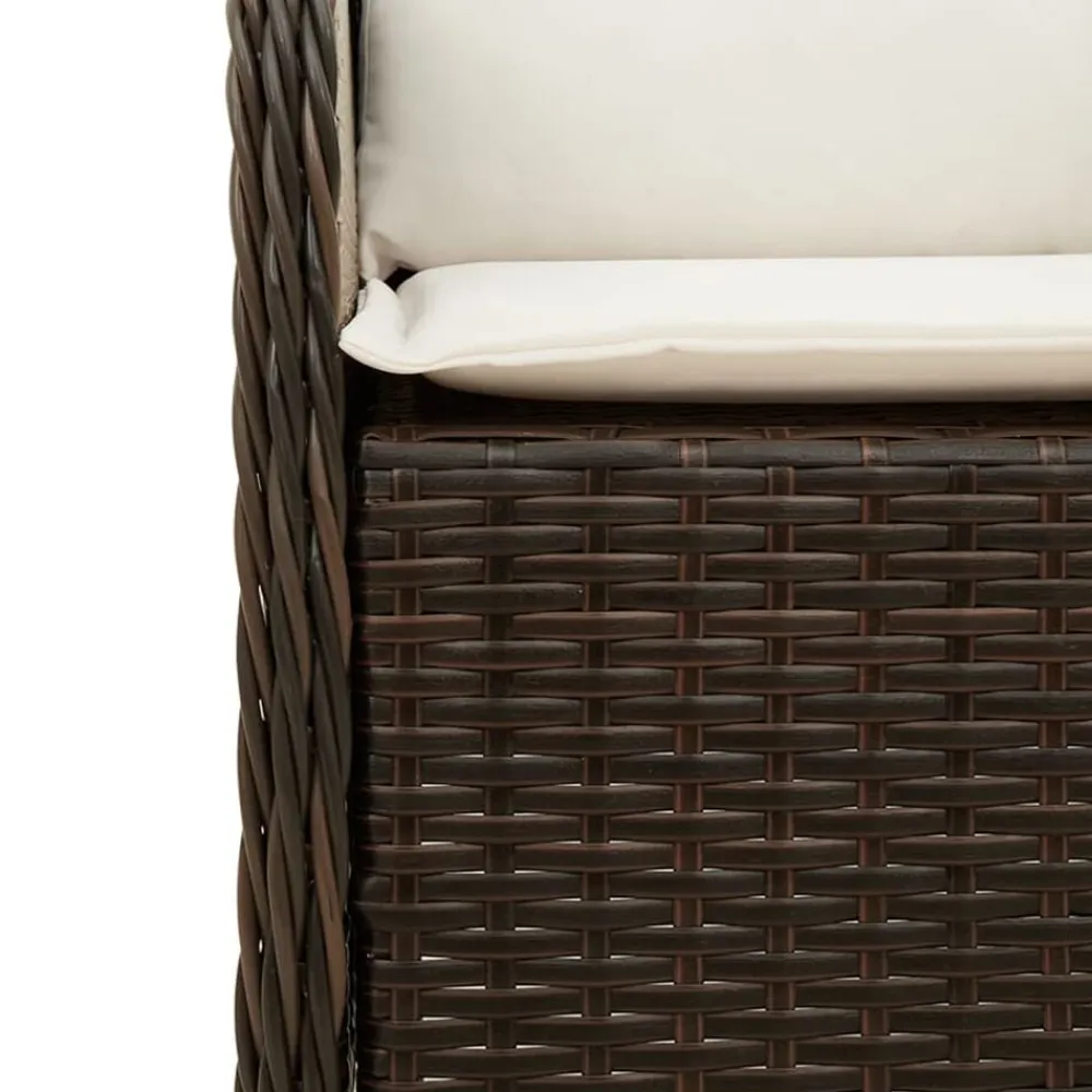 vidaXL Muebles De Jardín-Sillas de jardín con cojines 2 unidades ratán sintético marrón