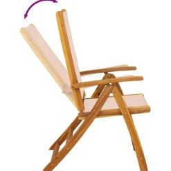 vidaXL Muebles De Jardín-Sillas de jardín plegables 4 uds madera maciza acacia textileno