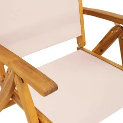 vidaXL Muebles De Jardín-Sillas de jardín plegables 4 uds madera maciza acacia textileno