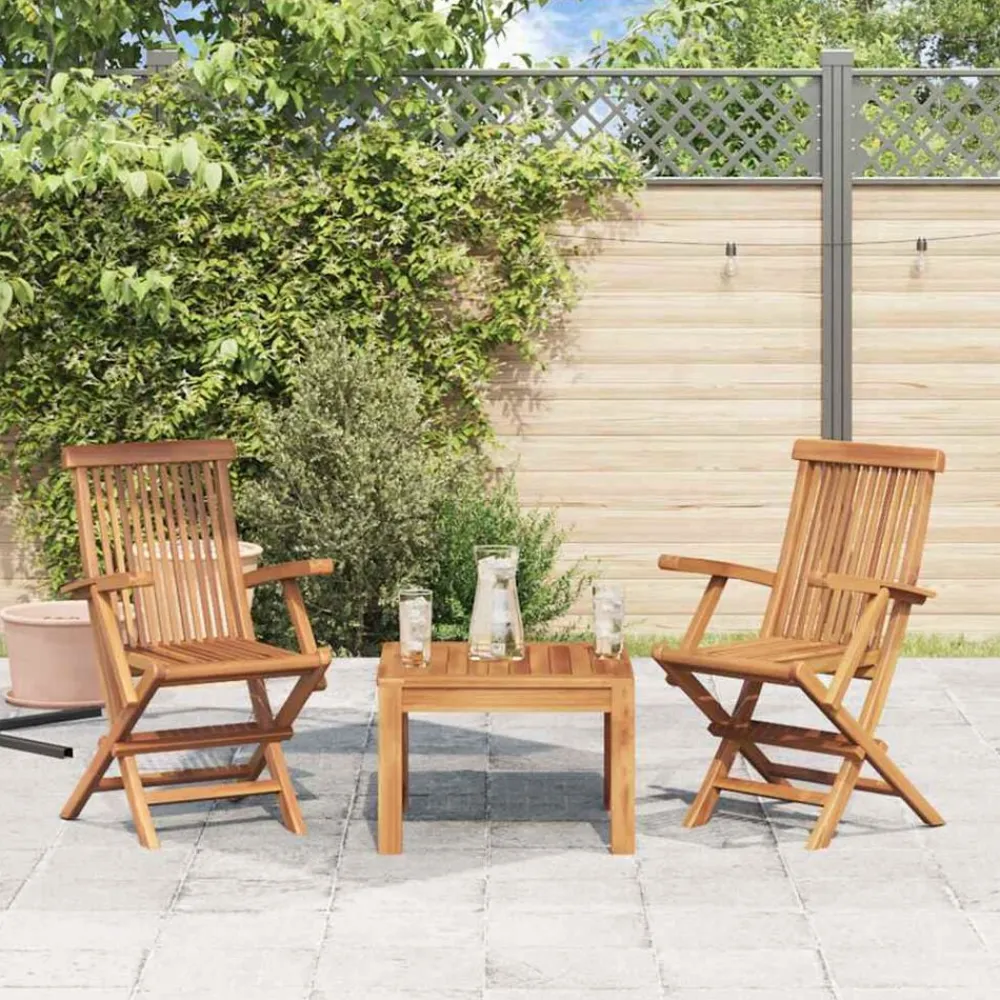 vidaXL Muebles De Jardín-Sillas de jardín plegables 2 unidades madera maciza de teca