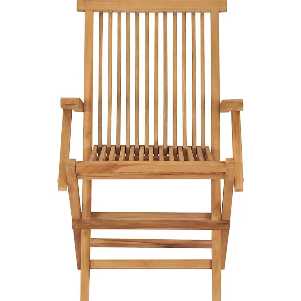 vidaXL Muebles De Jardín-Sillas de jardín plegables 2 unidades madera maciza de teca