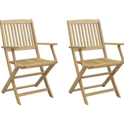 vidaXL Muebles De Jardín-Sillas de jardín plegables 2 uds madera acacia 54x61x88 cm