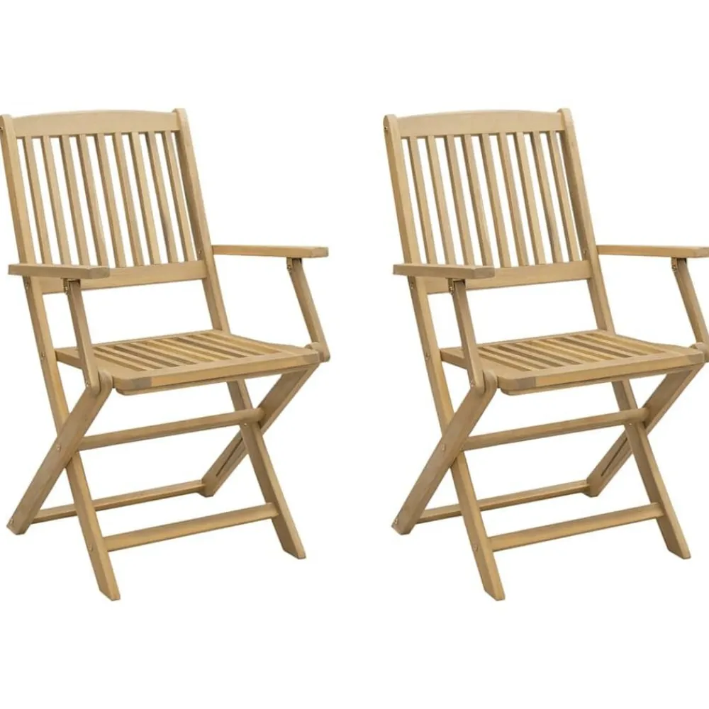vidaXL Muebles De Jardín-Sillas de jardín plegables 2 uds madera acacia 54x61x88 cm