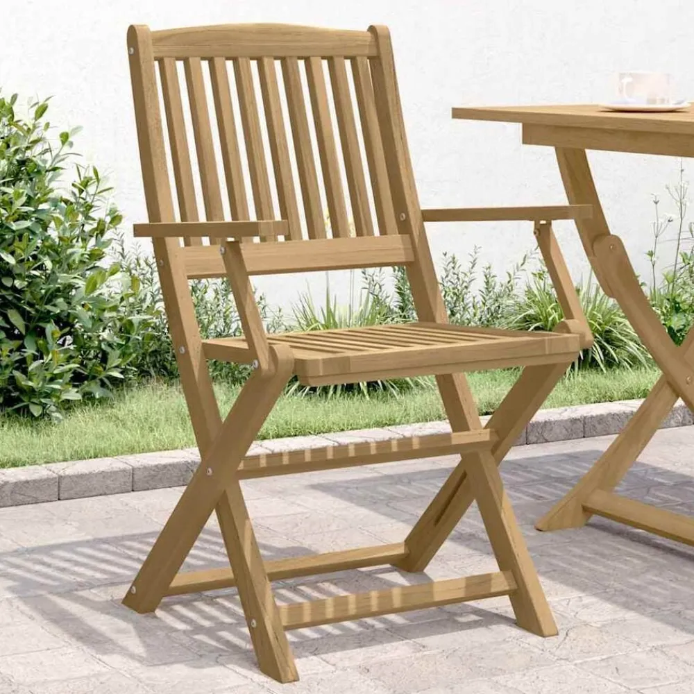 vidaXL Muebles De Jardín-Sillas de jardín plegables 2 uds madera acacia 54x61x88 cm