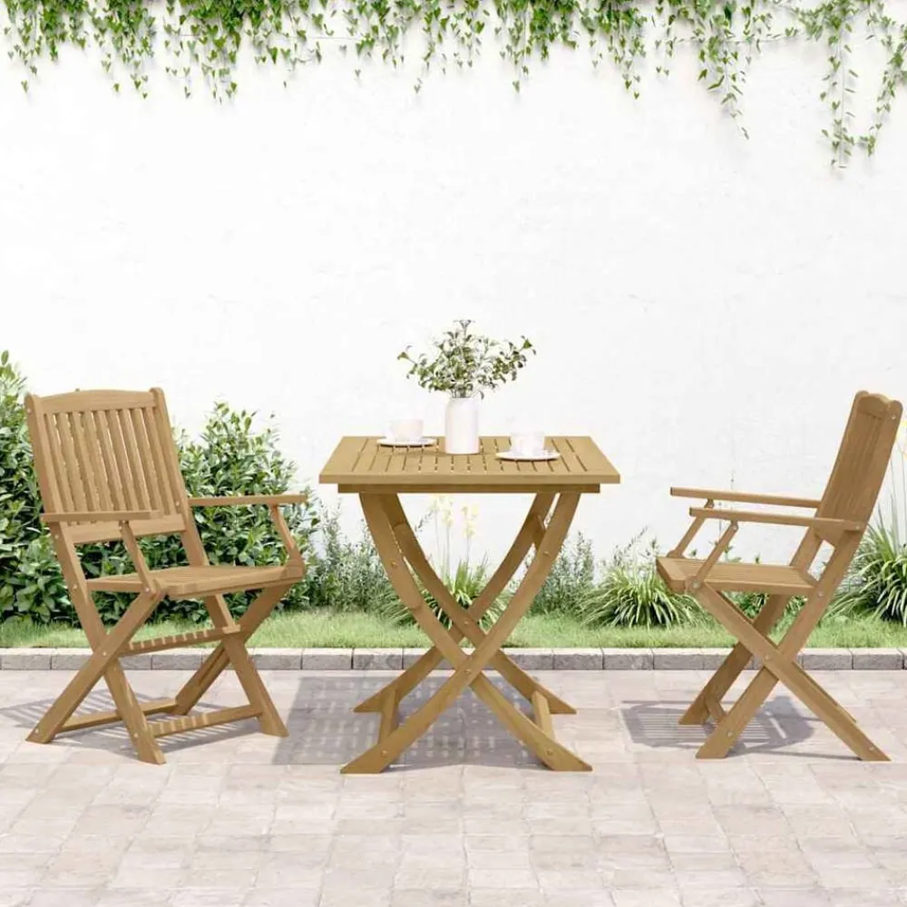 vidaXL Muebles De Jardín-Sillas de jardín plegables 2 uds madera acacia 54x61x88 cm