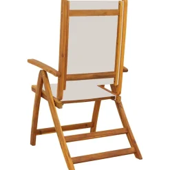 vidaXL Sillas de jardín plegables 4 uds madera maciza acacia textileno Gris Discount