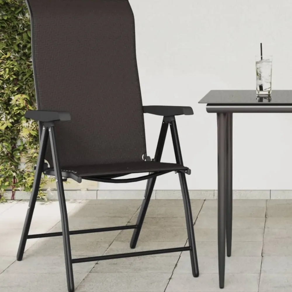 vidaXL Muebles De Jardín-Sillas de jardín plegables 4 uds ratán sintético café
