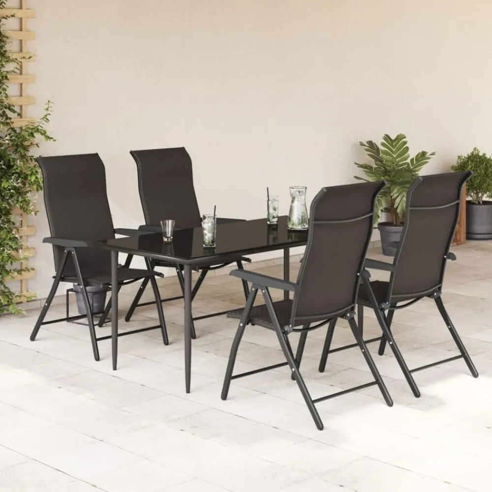 vidaXL Muebles De Jardín-Sillas de jardín plegables 4 uds ratán sintético café