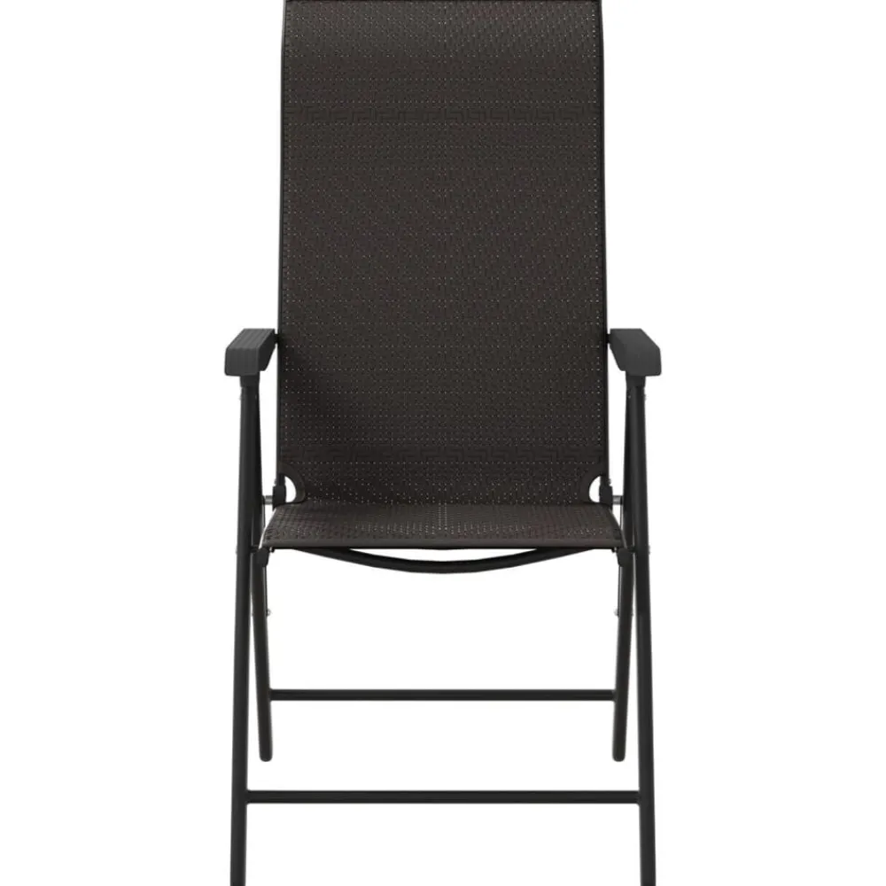 vidaXL Muebles De Jardín-Sillas de jardín plegables 4 uds ratán sintético café