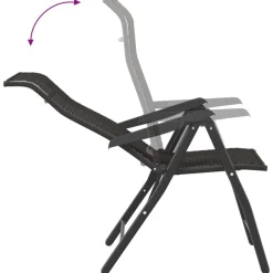 vidaXL Muebles De Jardín-Sillas de jardín plegables 4 uds ratán sintético café