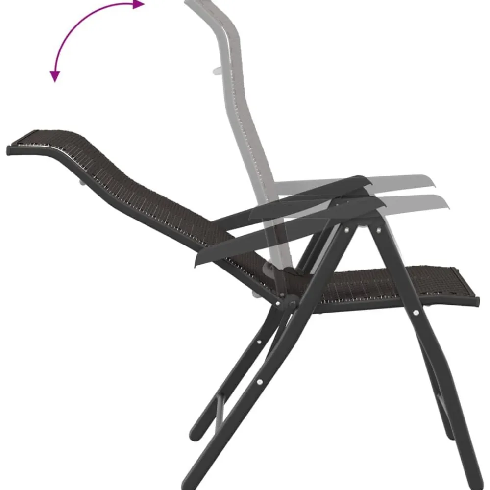 vidaXL Muebles De Jardín-Sillas de jardín plegables 4 uds ratán sintético café