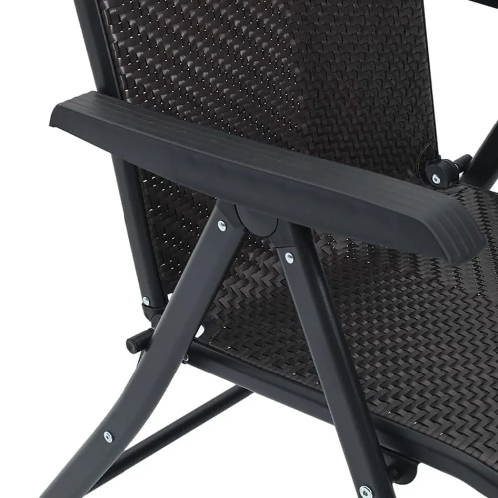 vidaXL Muebles De Jardín-Sillas de jardín plegables 4 uds ratán sintético café