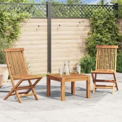 vidaXL Sillas de jardín plegables 2 unidades madera maciza de teca Outlet