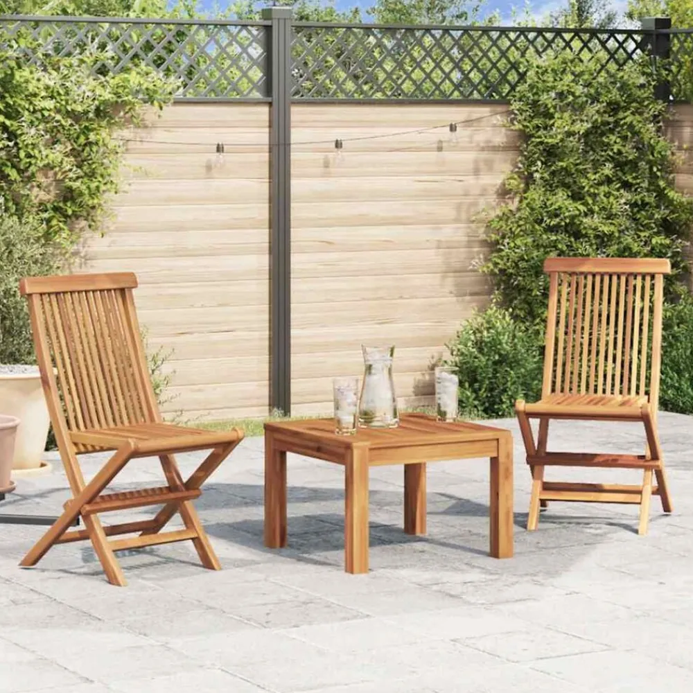 vidaXL Sillas de jardín plegables 2 unidades madera maciza de teca Outlet