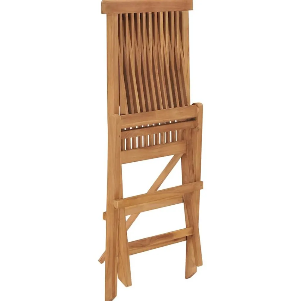vidaXL Sillas de jardín plegables 2 unidades madera maciza de teca Outlet