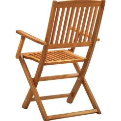vidaXL Sillas de jardín plegables 2 unidades madera maciza de acacia Marrón
