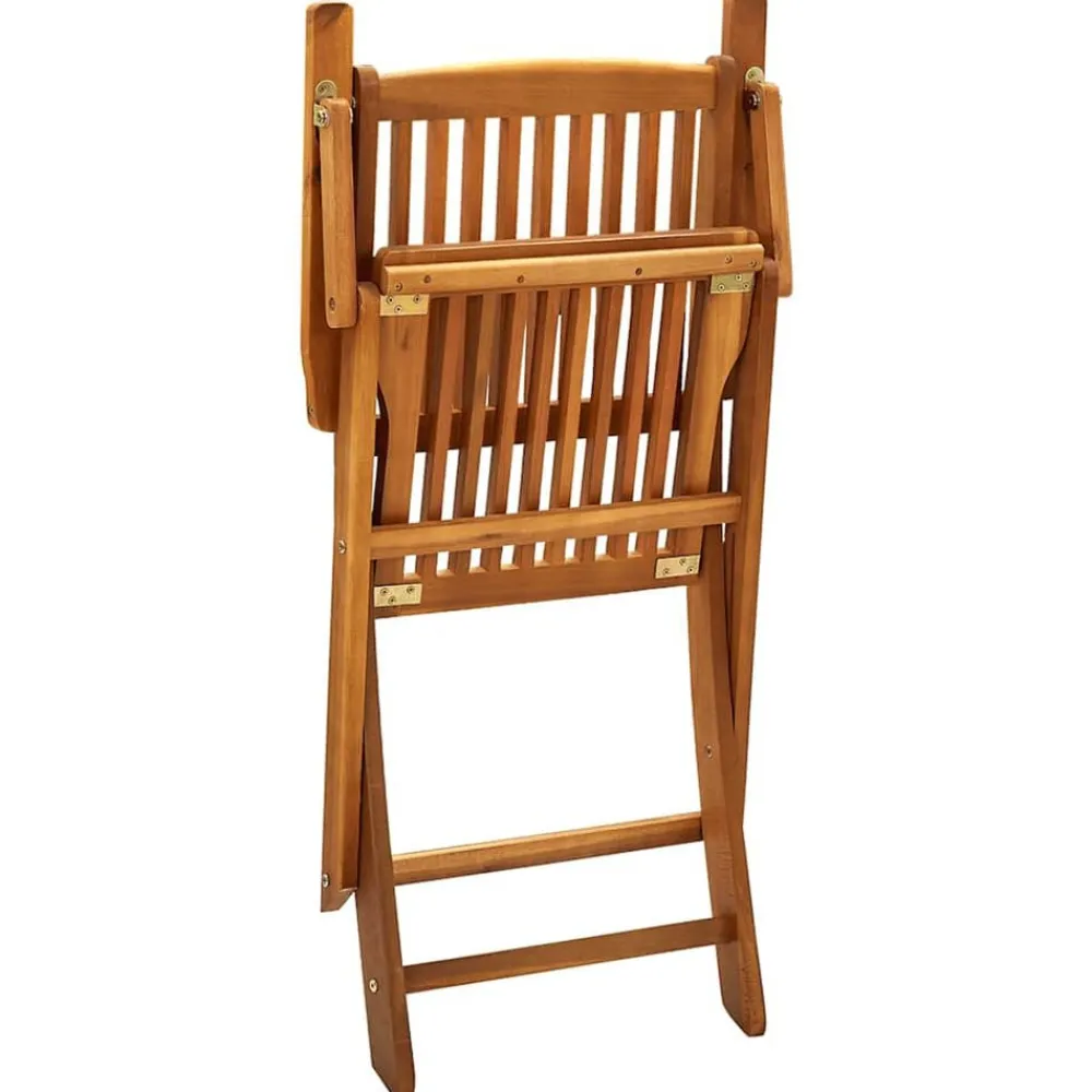 vidaXL Sillas de jardín plegables 2 unidades madera maciza de acacia Marrón