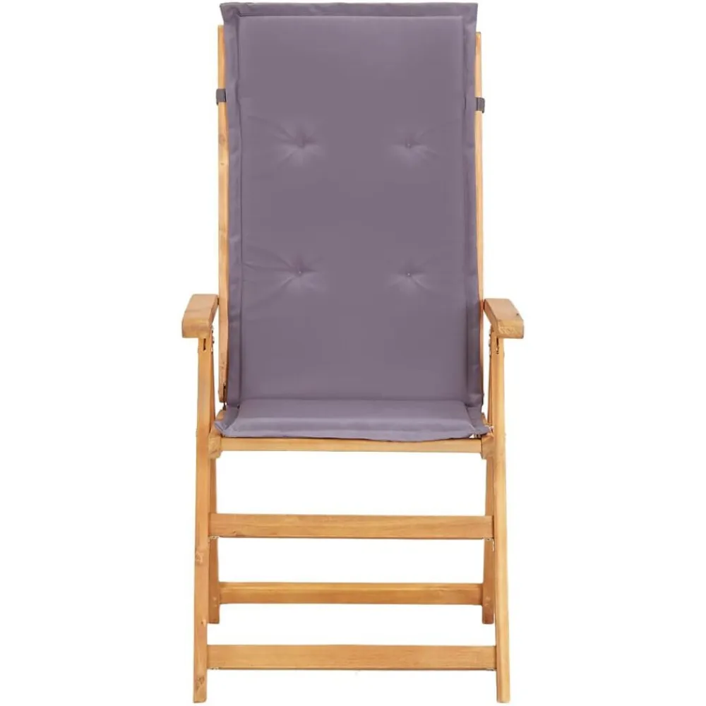 vidaXL Muebles De Jardín-Sillas de jardín reclinables 2 uds madera acacia maciza marrón
