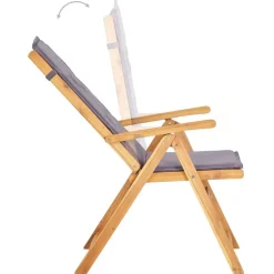 vidaXL Muebles De Jardín-Sillas de jardín reclinables 2 uds madera acacia maciza marrón
