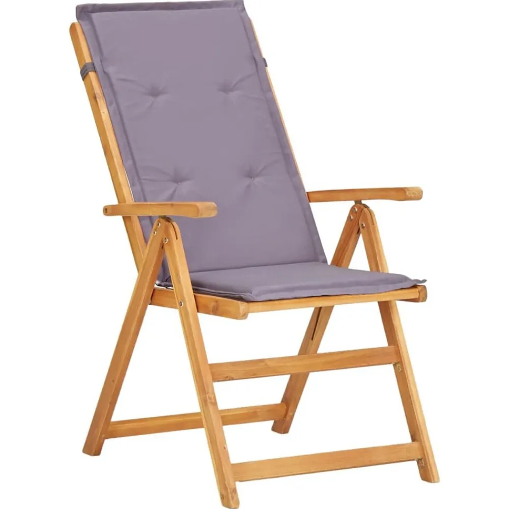 vidaXL Muebles De Jardín-Sillas de jardín reclinables 2 uds madera acacia maciza marrón