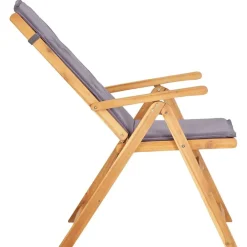 vidaXL Muebles De Jardín-Sillas de jardín reclinables 2 uds madera acacia maciza marrón
