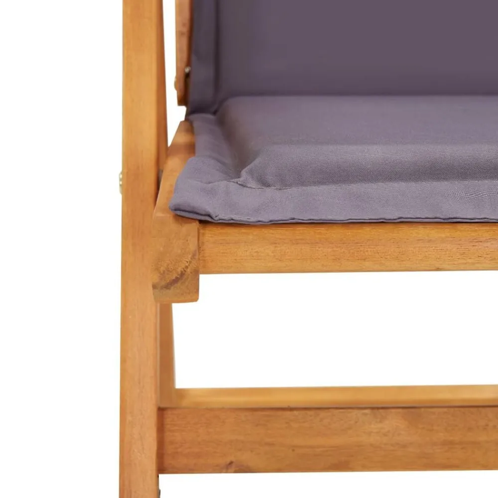 vidaXL Muebles De Jardín-Sillas de jardín reclinables 2 uds madera acacia maciza marrón