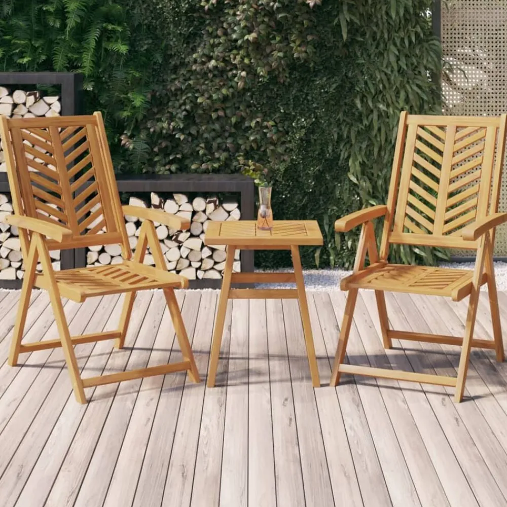 vidaXL Sillas de jardín reclinables 2 uds madera maciza acacia Discount