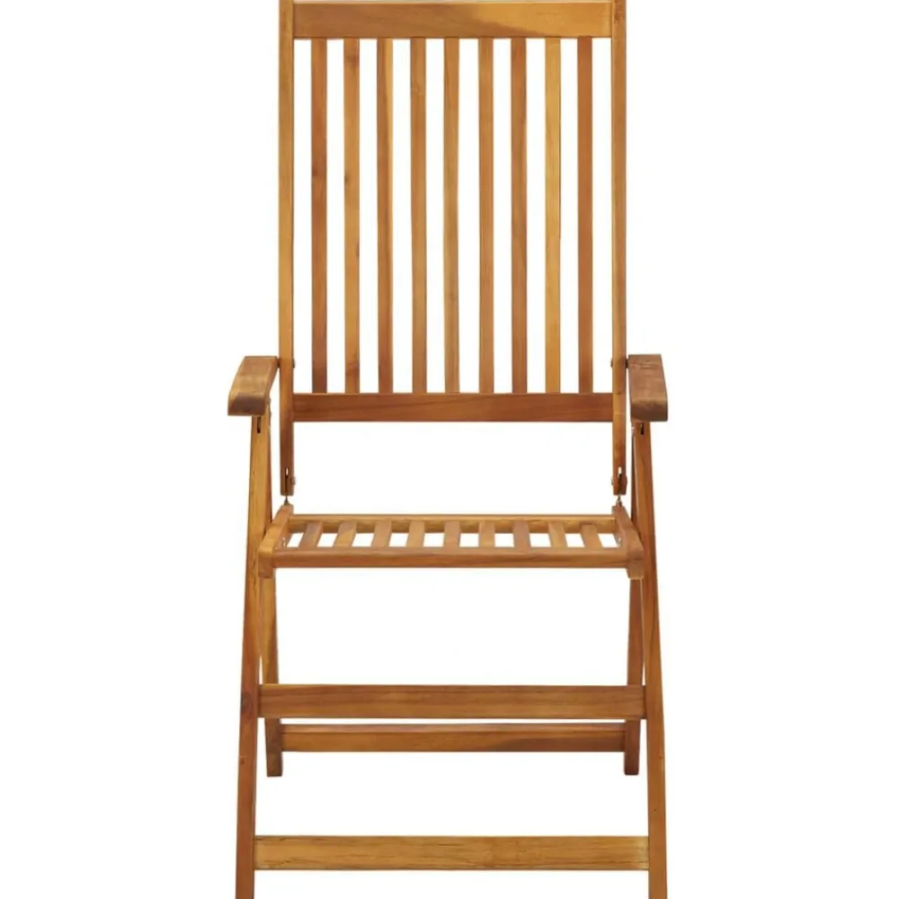 vidaXL Muebles De Jardín-Sillas de jardín reclinables 2 uds madera maciza acacia cojines
