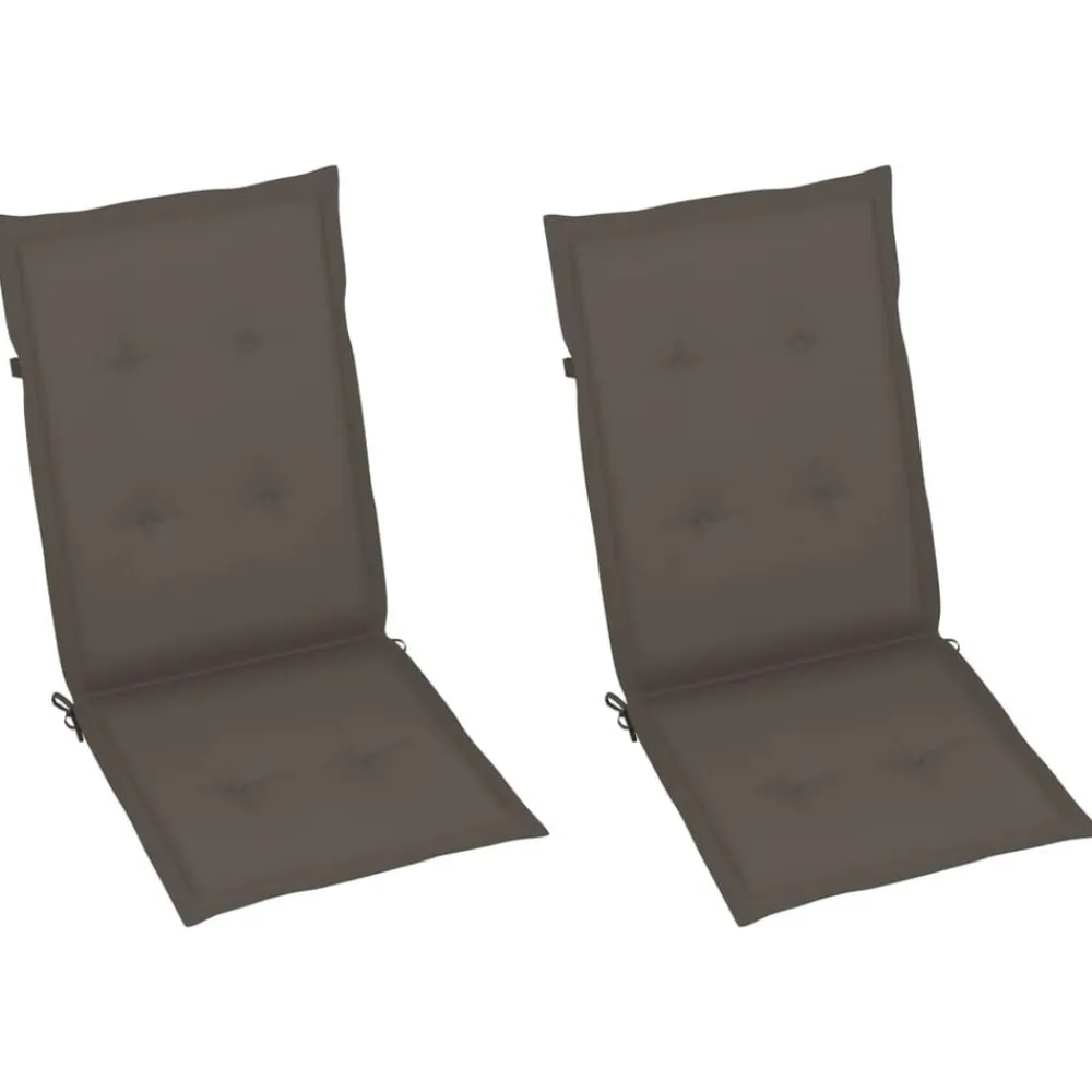 vidaXL Muebles De Jardín-Sillas de jardín reclinables 2 uds madera maciza acacia cojines