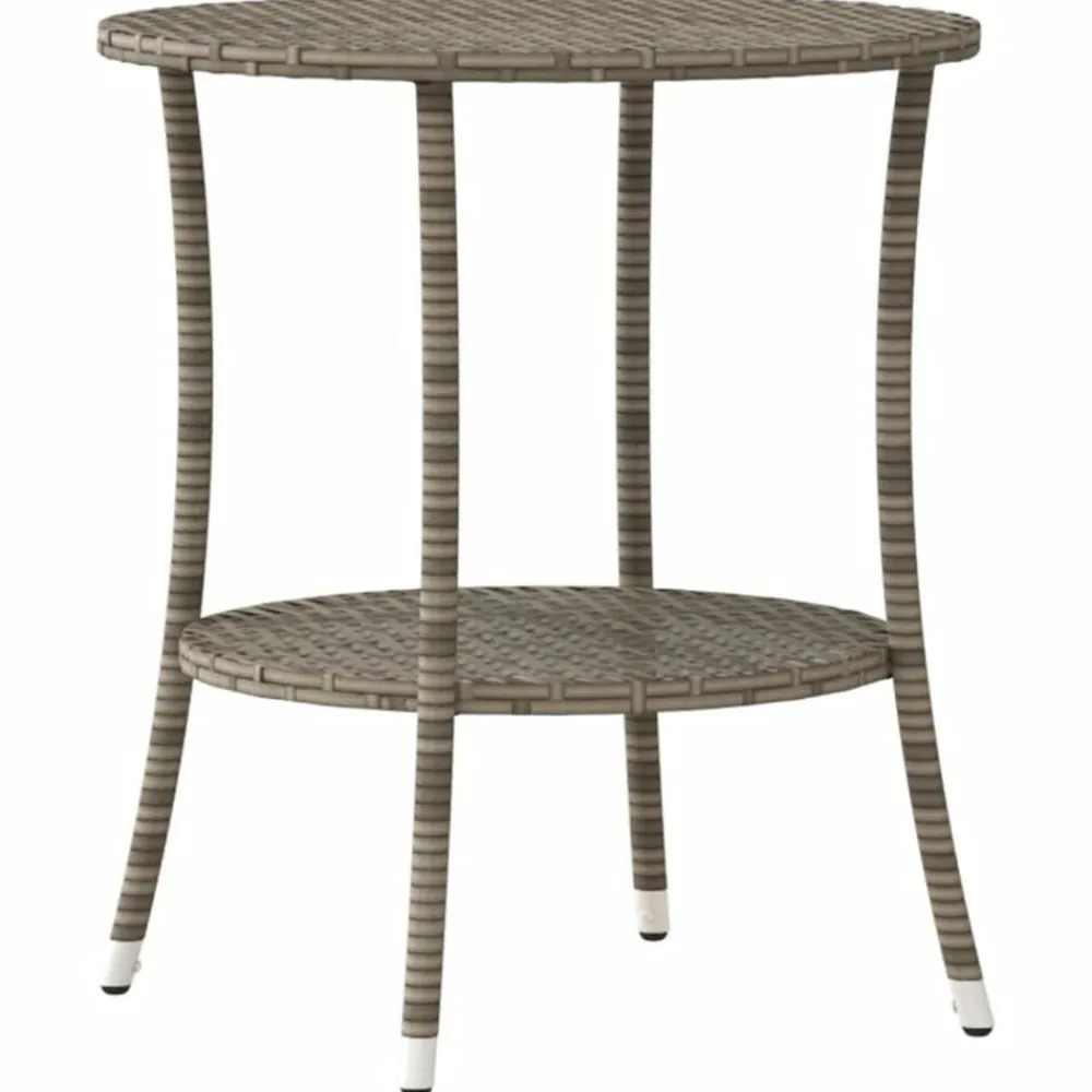 vidaXL Sillas de jardín reclinables con mesa 2 uds ratán PE Gris Outlet