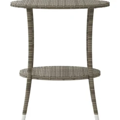 vidaXL Sillas de jardín reclinables con mesa 2 uds ratán PE Gris Outlet
