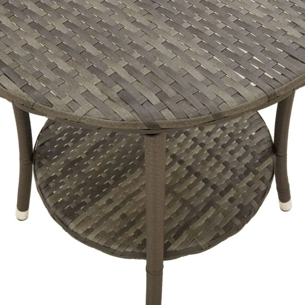 vidaXL Sillas de jardín reclinables con mesa 2 uds ratán PE Gris Outlet