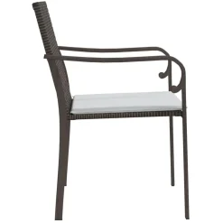 vidaXL Muebles De Jardín-Sillas jardín y cojines 2 uds ratán sintético marrón 56x59x84cm