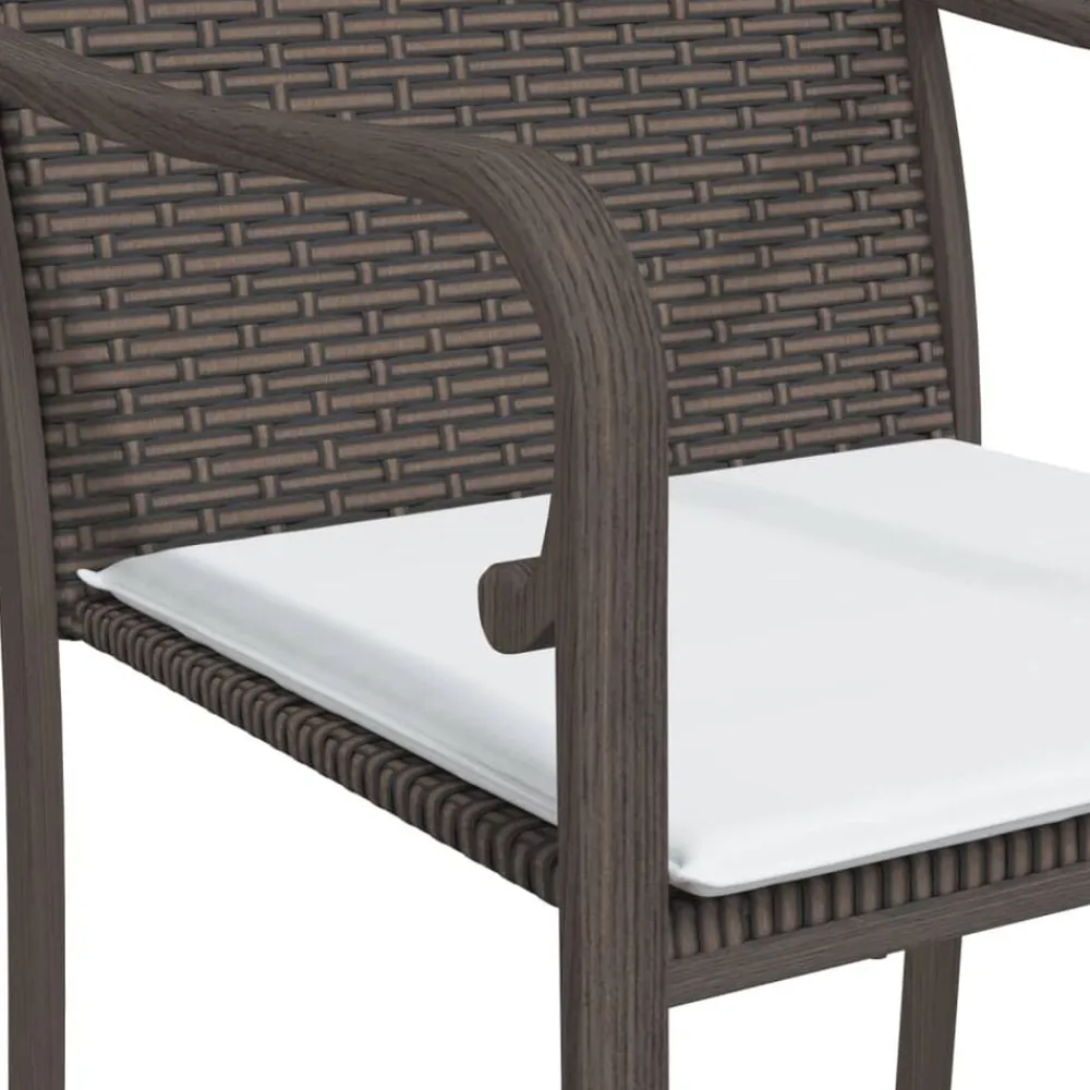 vidaXL Muebles De Jardín-Sillas jardín y cojines 2 uds ratán sintético marrón 56x59x84cm