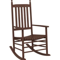 vidaXL Sillas mecedoras 2 uds mesa plegable madera maciza álamo marrón Marr&oacute;n Clearance
